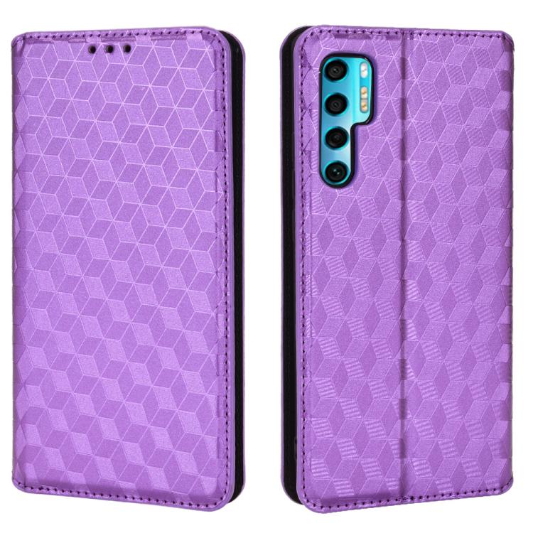 For TCL 20 Pro 5G Cubic Grid Texture Flip Leather Phone Case