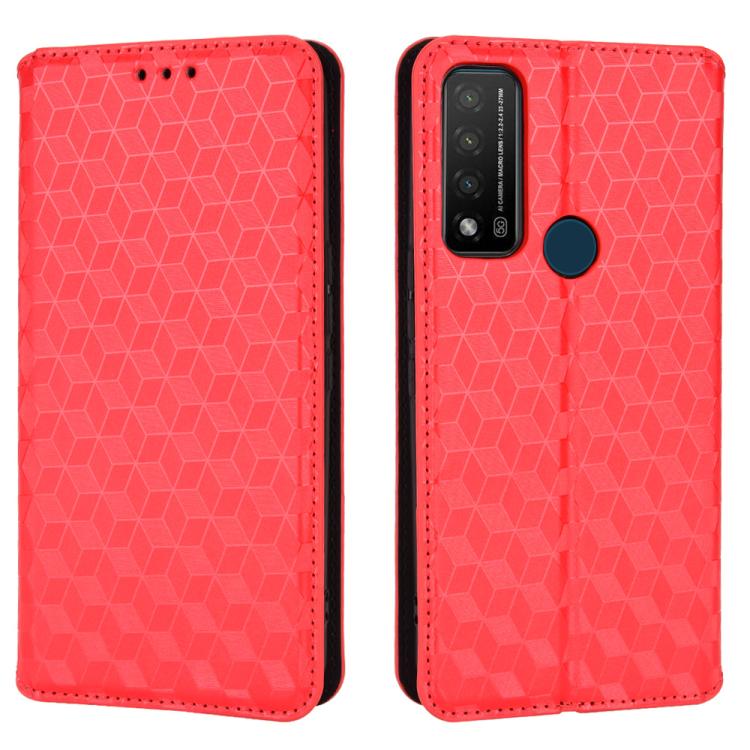 For TCL 20 R 5G / 20 AX 5G / Bremen 5G Cubic Grid Texture Flip Leather Phone Case