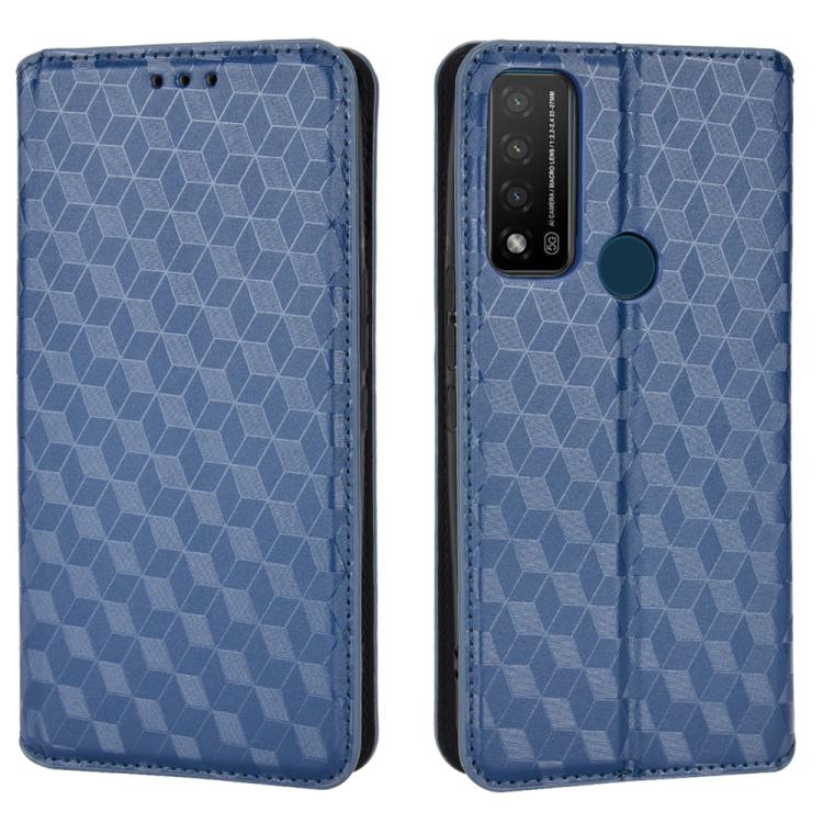 For TCL 20 R 5G / 20 AX 5G / Bremen 5G Cubic Grid Texture Flip Leather Phone Case