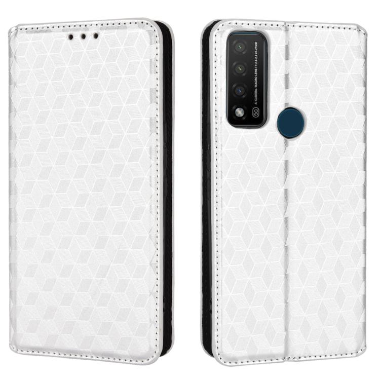 For TCL 20 R 5G / 20 AX 5G / Bremen 5G Cubic Grid Texture Flip Leather Phone Case