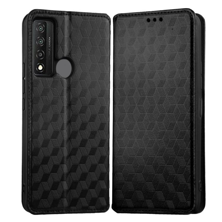 For TCL 20 XE Cubic Grid Texture Flip Leather Phone Case