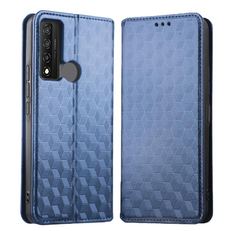 For TCL 20 XE Cubic Grid Texture Flip Leather Phone Case