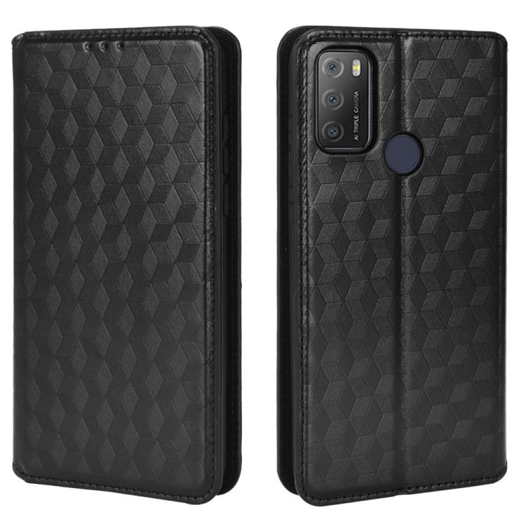 For TCL 20E / TCL 20Y Cubic Grid Texture Flip Leather Phone Case