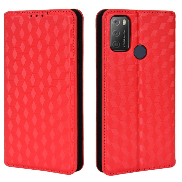 For TCL 20E / TCL 20Y Cubic Grid Texture Flip Leather Phone Case