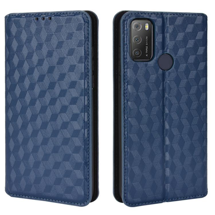 For TCL 20E / TCL 20Y Cubic Grid Texture Flip Leather Phone Case
