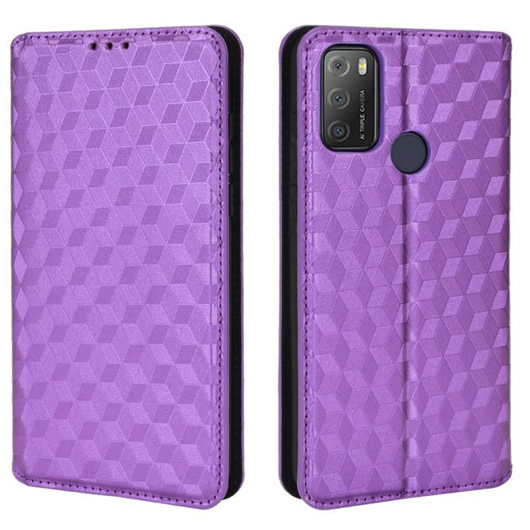 For TCL 20E / TCL 20Y Cubic Grid Texture Flip Leather Phone Case