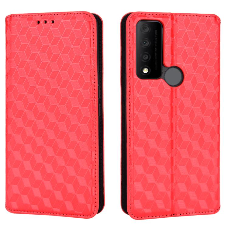 For TCL 30 XE 5G / TCL 30 V 5G Cubic Grid Texture Flip Leather Phone Case