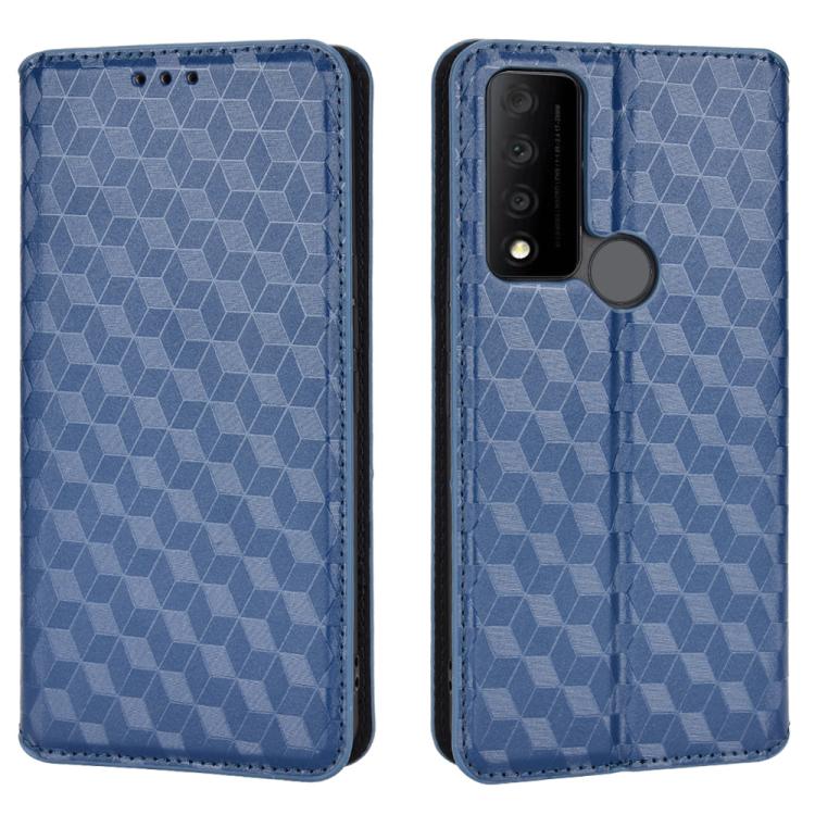 For TCL 30 XE 5G / TCL 30 V 5G Cubic Grid Texture Flip Leather Phone Case