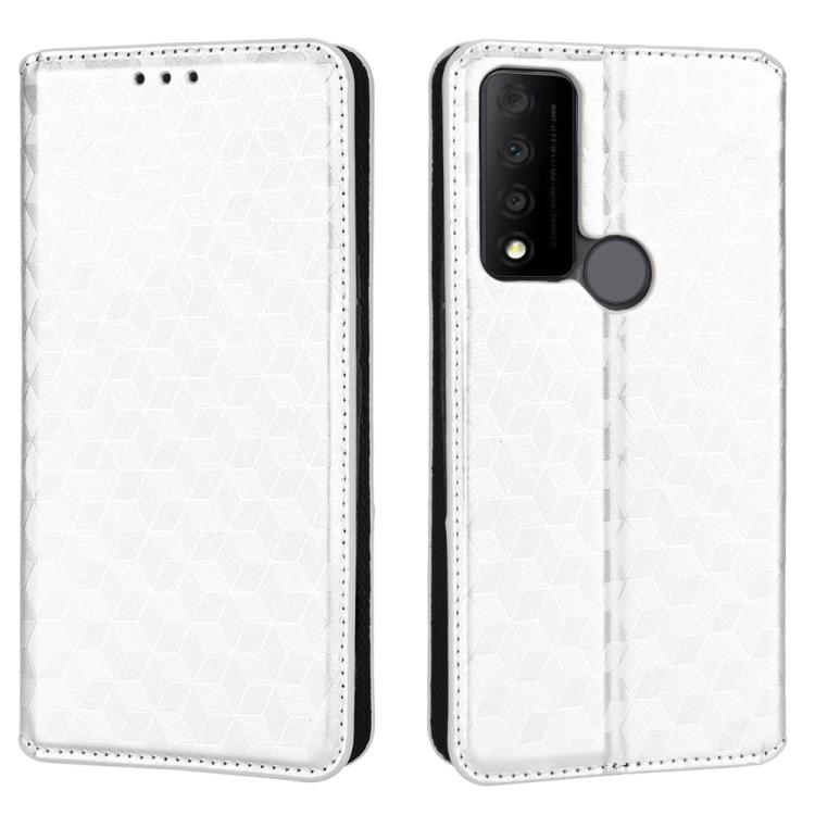 For TCL 30 XE 5G / TCL 30 V 5G Cubic Grid Texture Flip Leather Phone Case