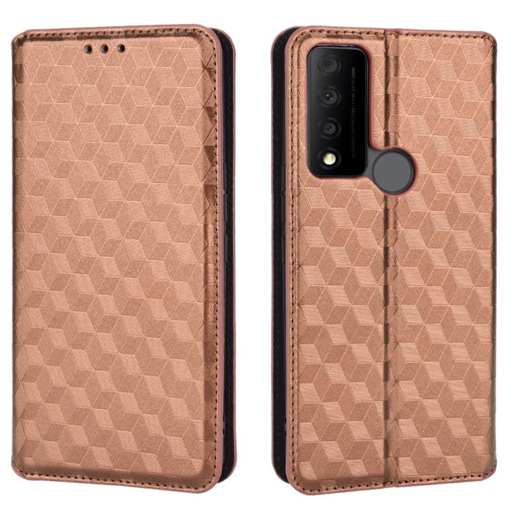For TCL 30 XE 5G / TCL 30 V 5G Cubic Grid Texture Flip Leather Phone Case