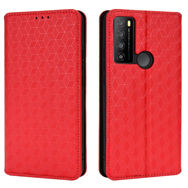 For TCL 30XL 2022 Cubic Grid Texture Flip Leather Phone Case