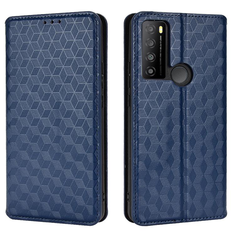 For TCL 30XL 2022 Cubic Grid Texture Flip Leather Phone Case