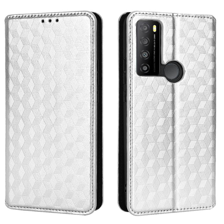 For TCL 30XL 2022 Cubic Grid Texture Flip Leather Phone Case