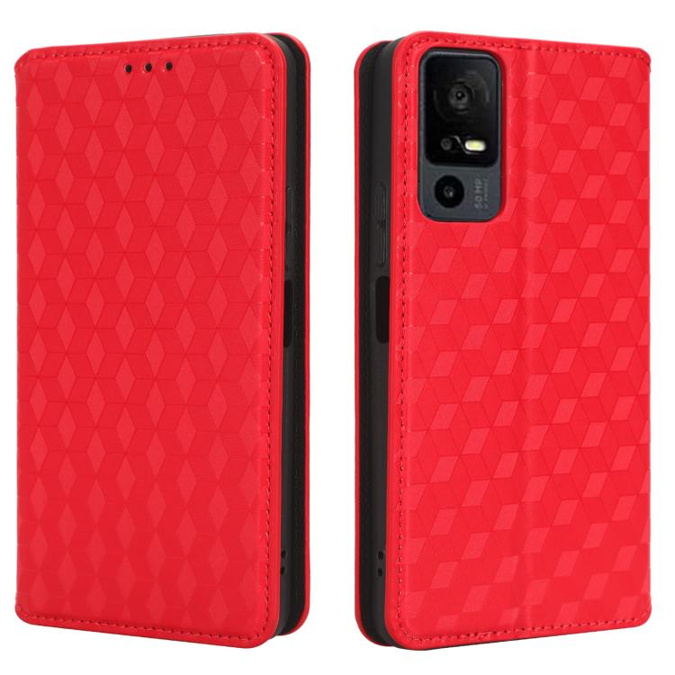 For TCL 40 NxtPaper 5G / 40 X / 40 XE Cubic Grid Texture Flip Leather Phone Case