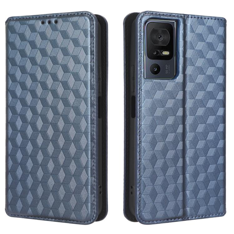 For TCL 40 SE Cubic Grid Texture Flip Leather Phone Case