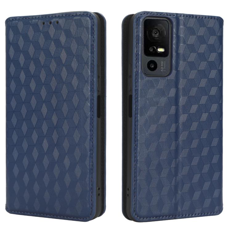 For TCL 40 XL Cubic Grid Texture Flip Leather Phone Case