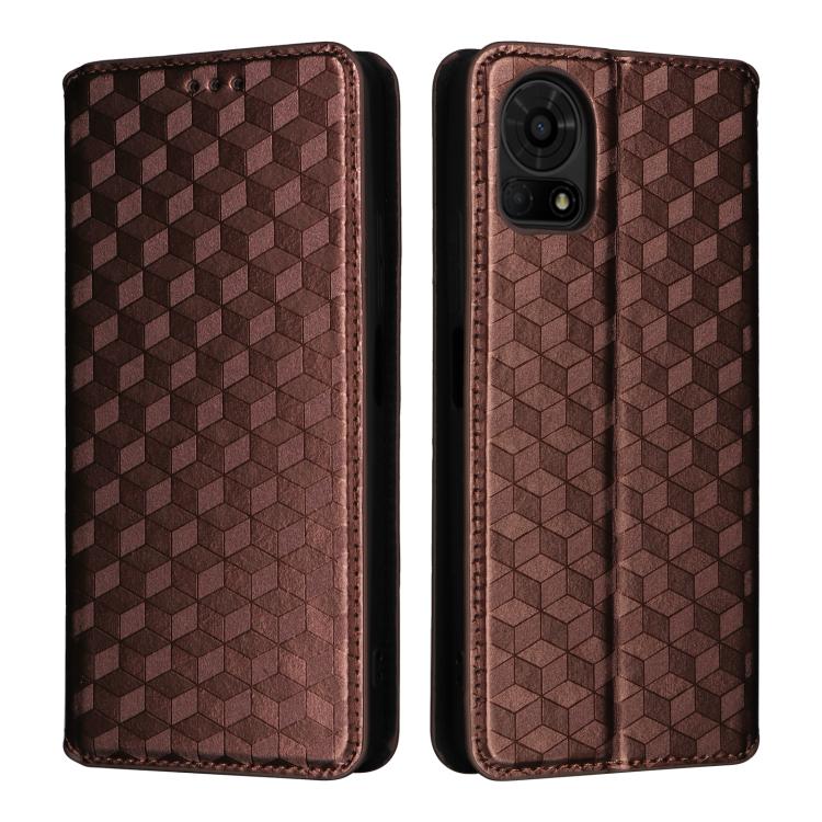 For TCL 50 LE / K23 / K24 Cubic Grid Texture Flip Leather Phone Case