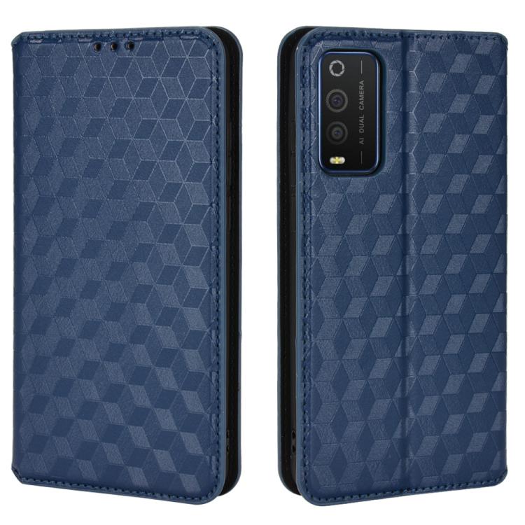 For TCL 205 Cubic Grid Texture Flip Leather Phone Case