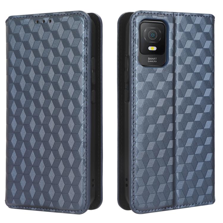 For TCL 403 Cubic Grid Texture Flip Leather Phone Case