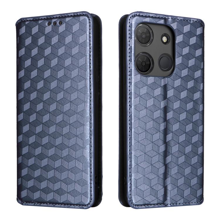 For TCL 503 Cubic Grid Texture Flip Leather Phone Case