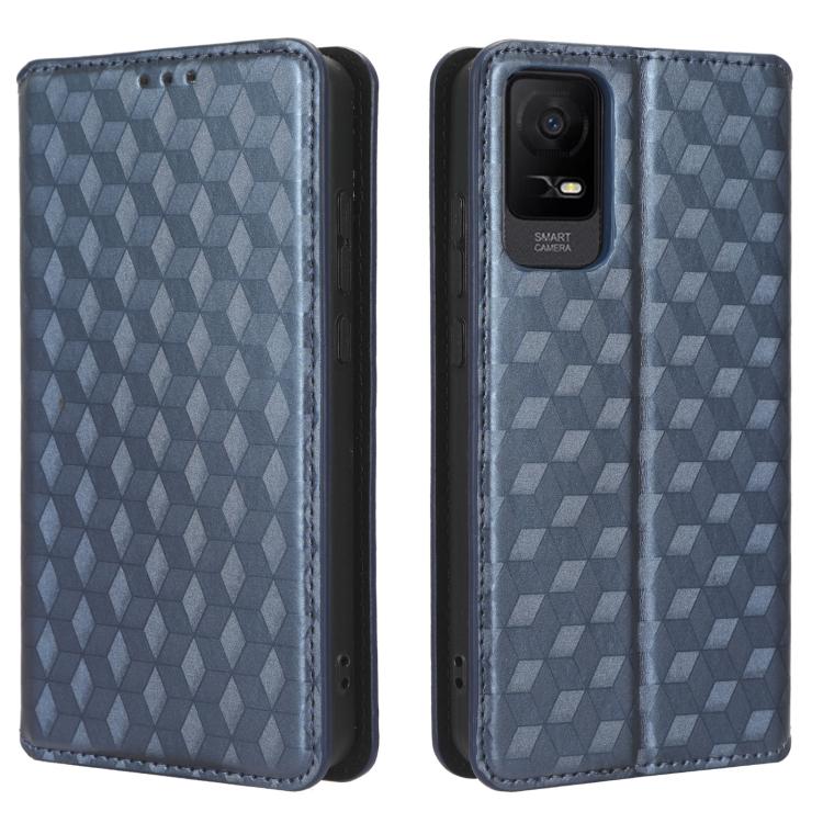 For TCL Ion X Cubic Grid Texture Flip Leather Phone Case