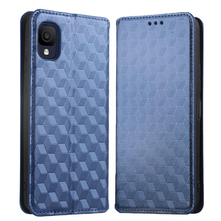 For TCL Ion Z Cubic Grid Texture Flip Leather Phone Case