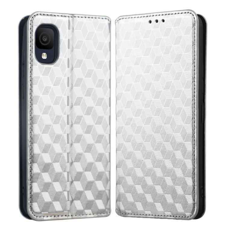 For TCL Ion Z Cubic Grid Texture Flip Leather Phone Case