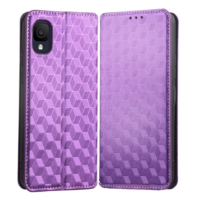 For TCL Ion Z Cubic Grid Texture Flip Leather Phone Case