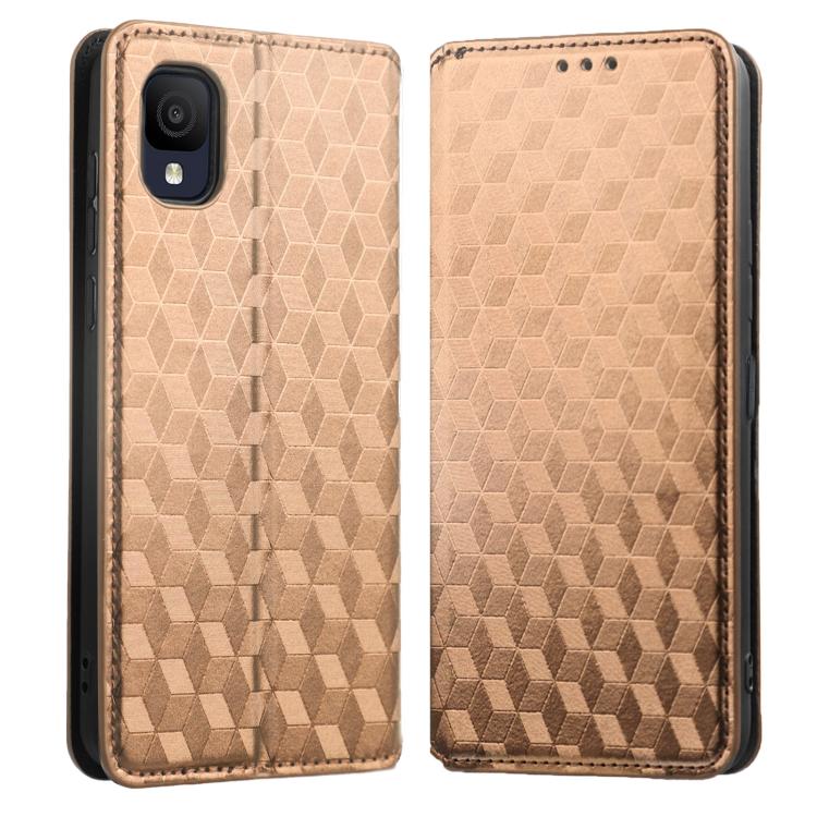 For TCL Ion Z Cubic Grid Texture Flip Leather Phone Case