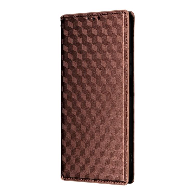 For TCL 605 / 60 SE Cubic Grid Texture Flip Leather Phone Case