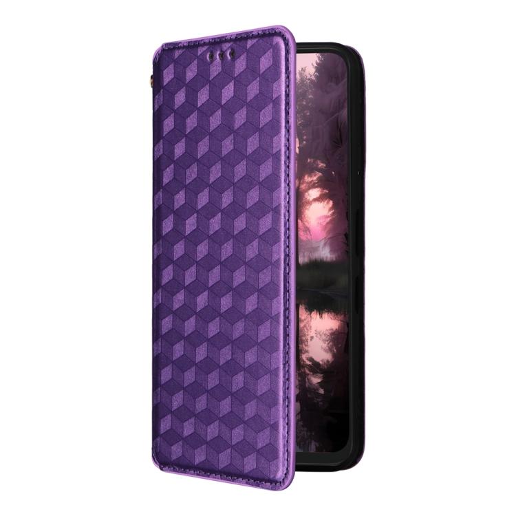 For TCL 60 SE NxtPaper 5G Cubic Grid Texture Flip Leather Phone Case
