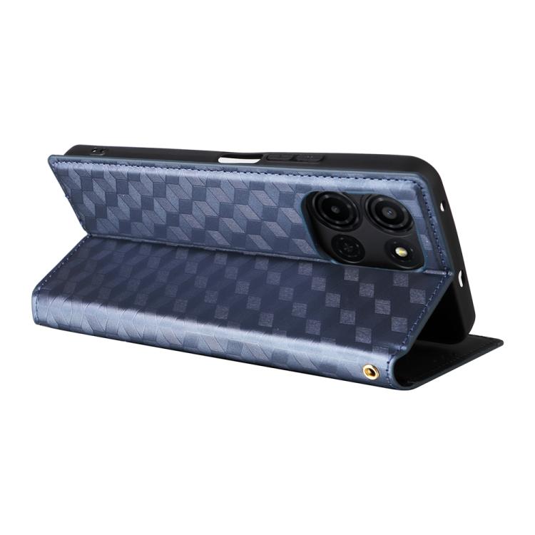 For TCL K32 5G / K33 5G Cubic Grid Texture Flip Leather Phone Case