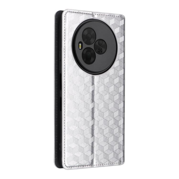 For TCL NxtPaper 60 Ultra 5G Cubic Grid Texture Flip Leather Phone Case