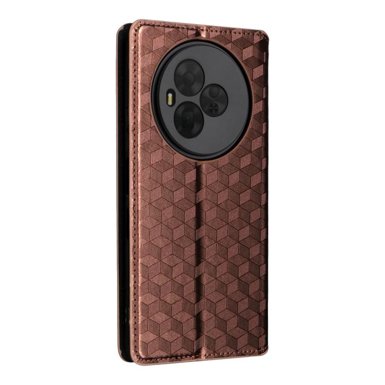 For TCL NxtPaper 60 Ultra 5G Cubic Grid Texture Flip Leather Phone Case