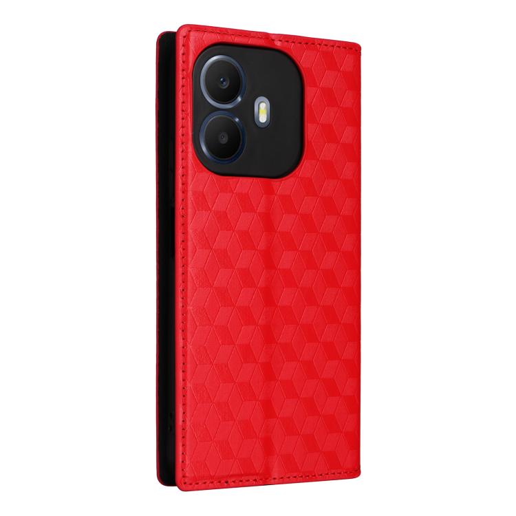 For TCL K70 Power / K70 4G Cubic Grid Texture Flip Leather Phone Case