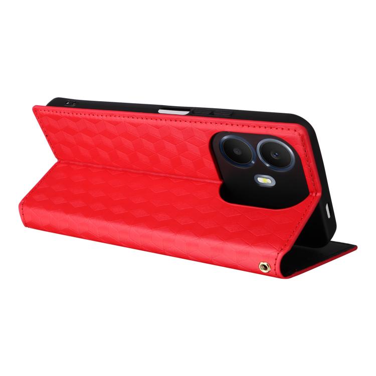For TCL K70 Power / K70 4G Cubic Grid Texture Flip Leather Phone Case