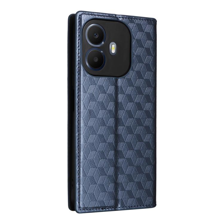 For TCL K70 Power / K70 4G Cubic Grid Texture Flip Leather Phone Case
