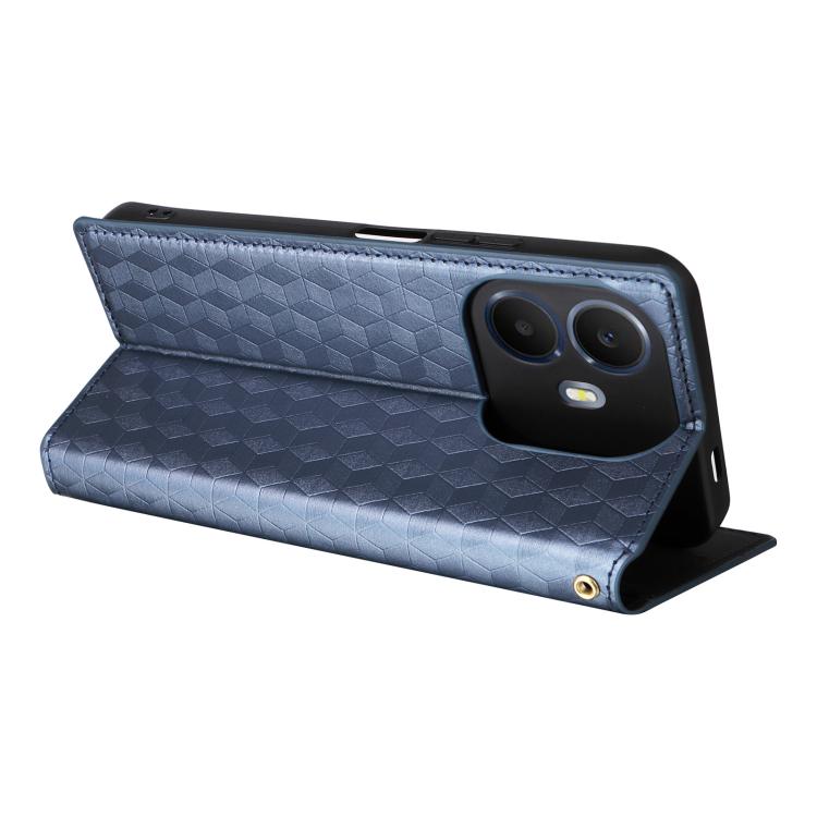 For TCL K70 Power / K70 4G Cubic Grid Texture Flip Leather Phone Case