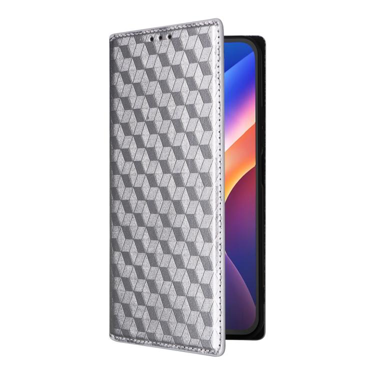 For TCL K70 Power / K70 4G Cubic Grid Texture Flip Leather Phone Case