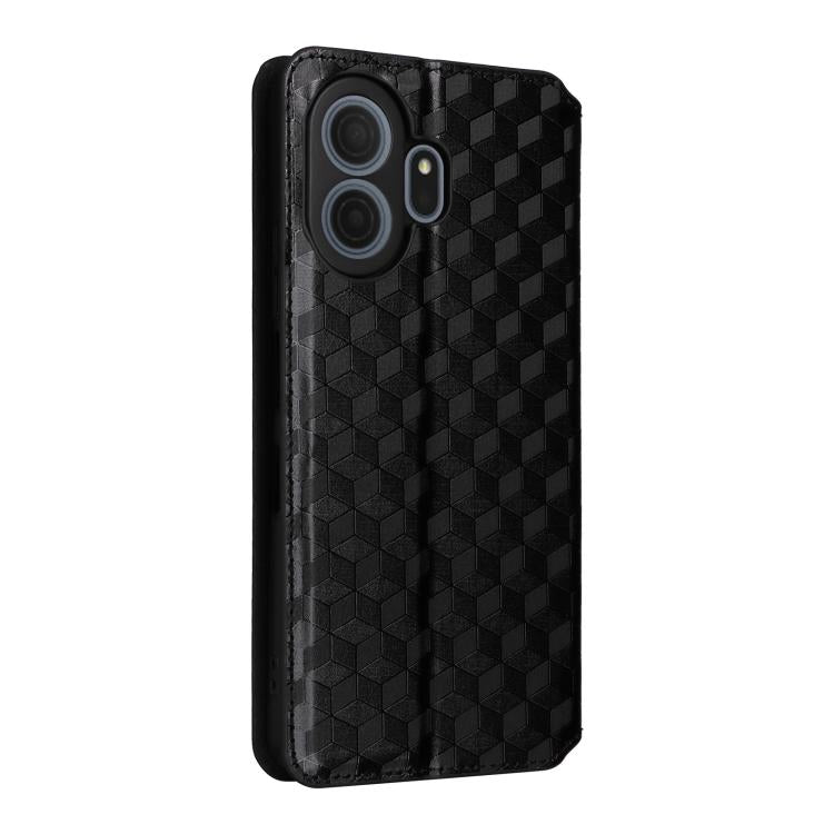 For TCL NxtPaper 70 Pro 5G Cubic Grid Texture Flip Leather Phone Case