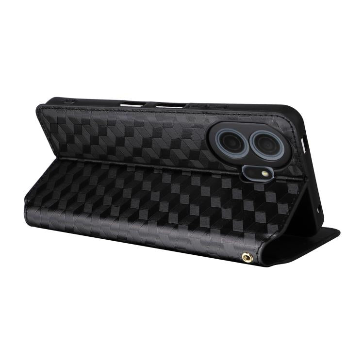 For TCL NxtPaper 70 Pro 5G Cubic Grid Texture Flip Leather Phone Case