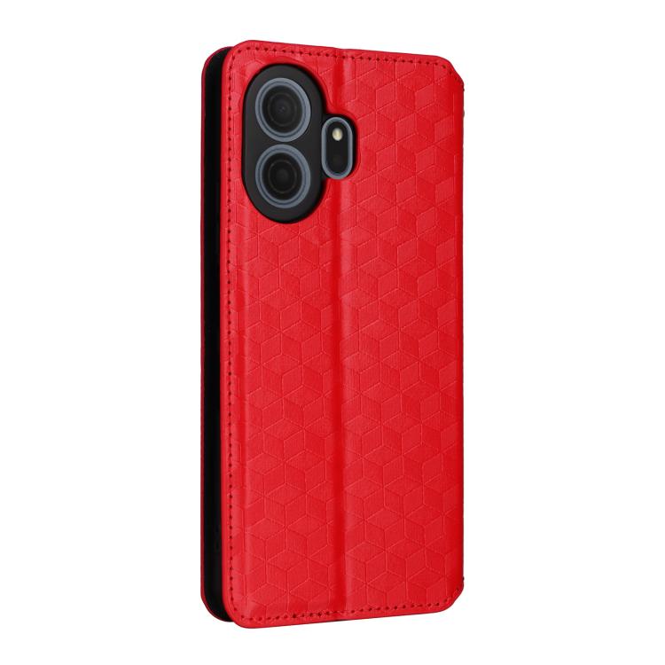 For TCL NxtPaper 70 Pro 5G Cubic Grid Texture Flip Leather Phone Case