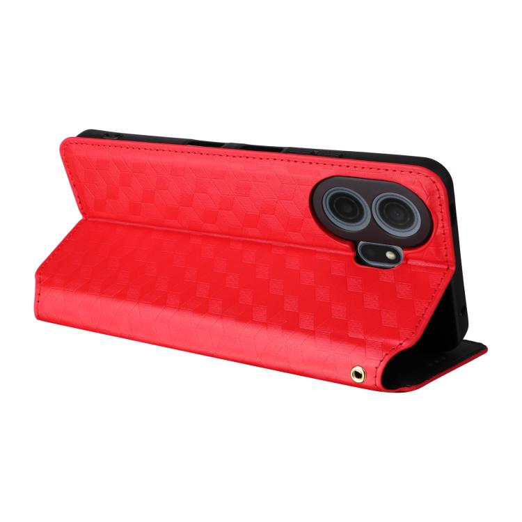 For TCL NxtPaper 70 Pro 5G Cubic Grid Texture Flip Leather Phone Case