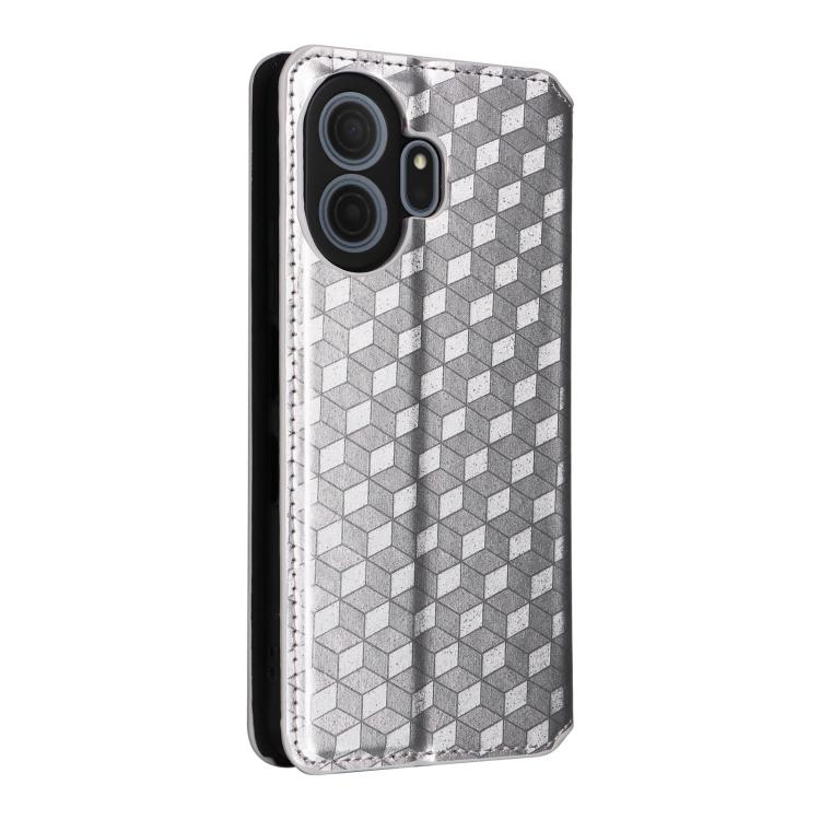 For TCL NxtPaper 70 Pro 5G Cubic Grid Texture Flip Leather Phone Case