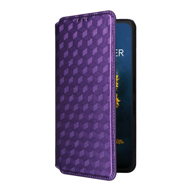 For TCL NxtPaper 70 Pro 5G Cubic Grid Texture Flip Leather Phone Case