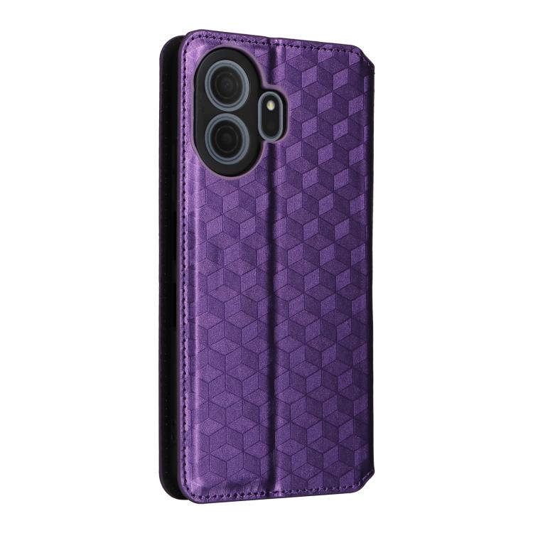 For TCL NxtPaper 70 Pro 5G Cubic Grid Texture Flip Leather Phone Case