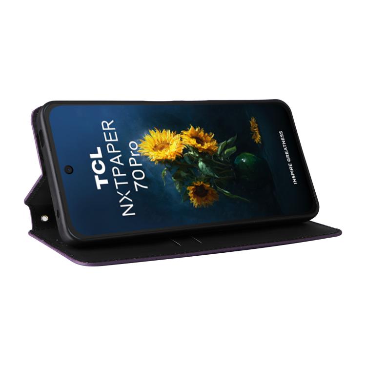 For TCL NxtPaper 70 Pro 5G Cubic Grid Texture Flip Leather Phone Case