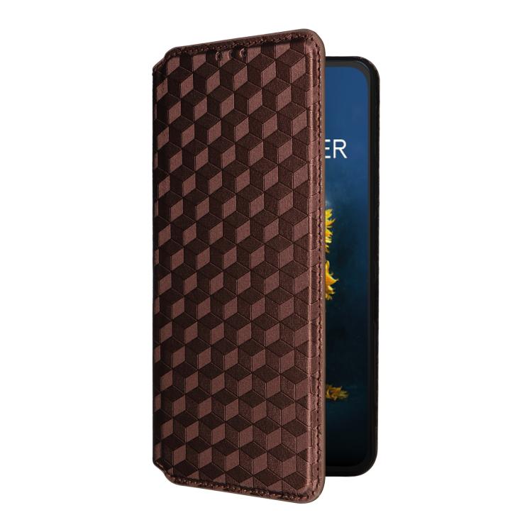 For TCL NxtPaper 70 Pro 5G Cubic Grid Texture Flip Leather Phone Case