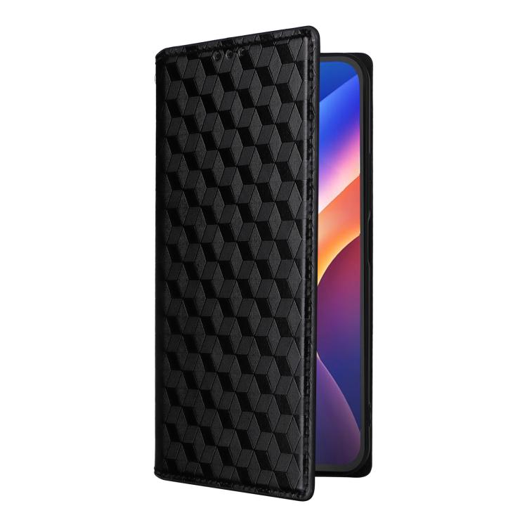 For TCL K70 5G Cubic Grid Texture Flip Leather Phone Case