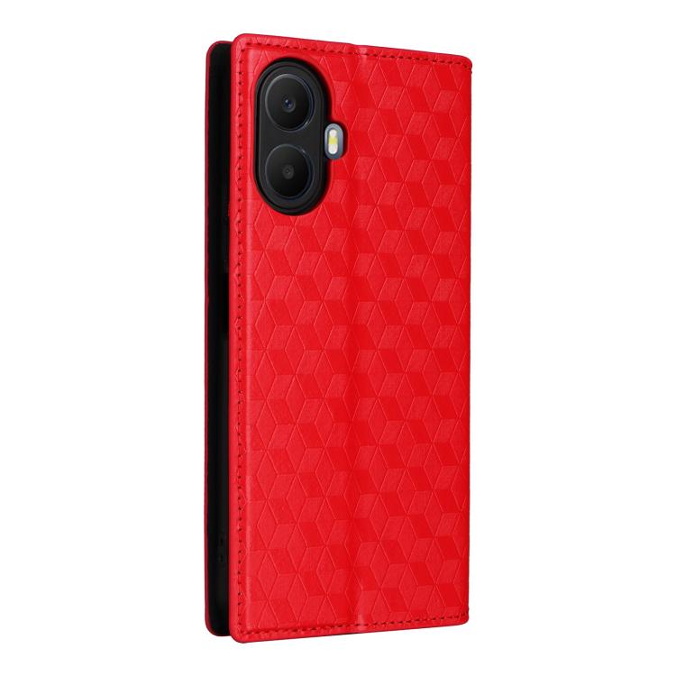 For TCL K70 5G Cubic Grid Texture Flip Leather Phone Case